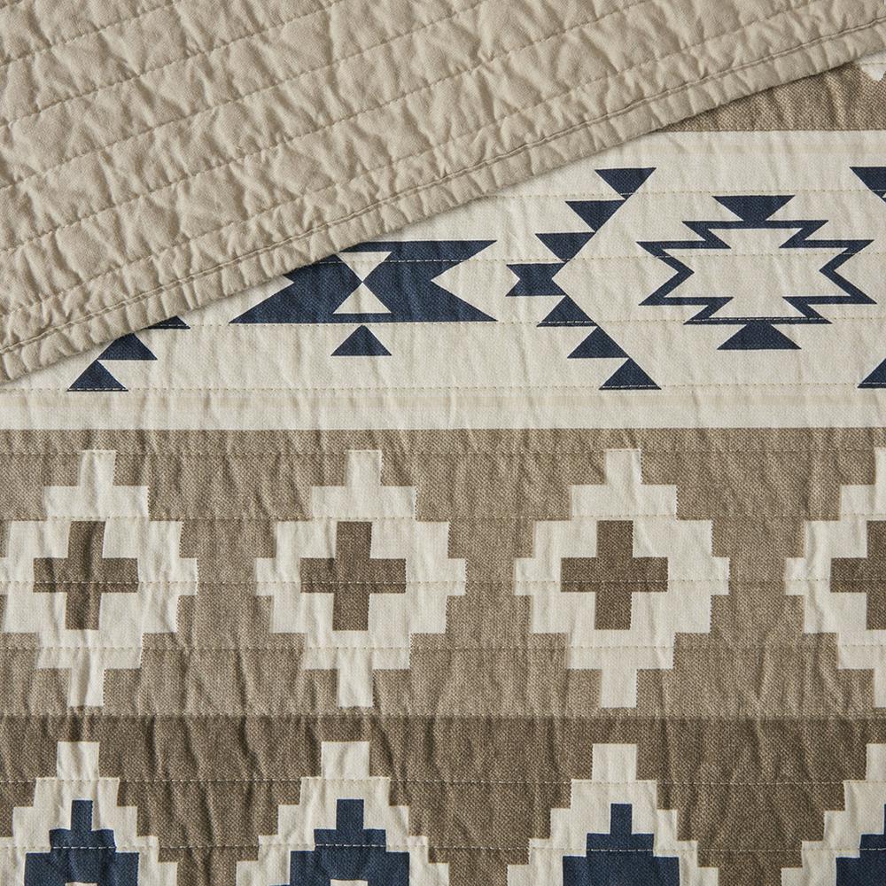 Montana Printed Cotton Oversized Quilt Mini Set, Tan color. Picture 3