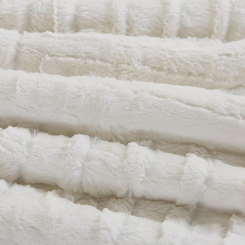 Arctic Fur Down Alternative Comforter Mini Set, Ivory color. Picture 1
