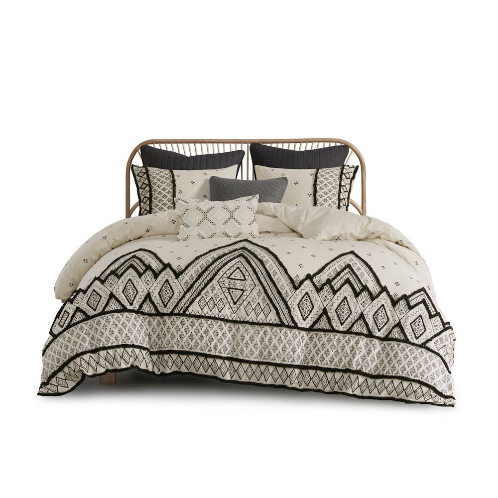 3 Piece Flax and Cotton Blended Duvet Cover Set. Picture 1