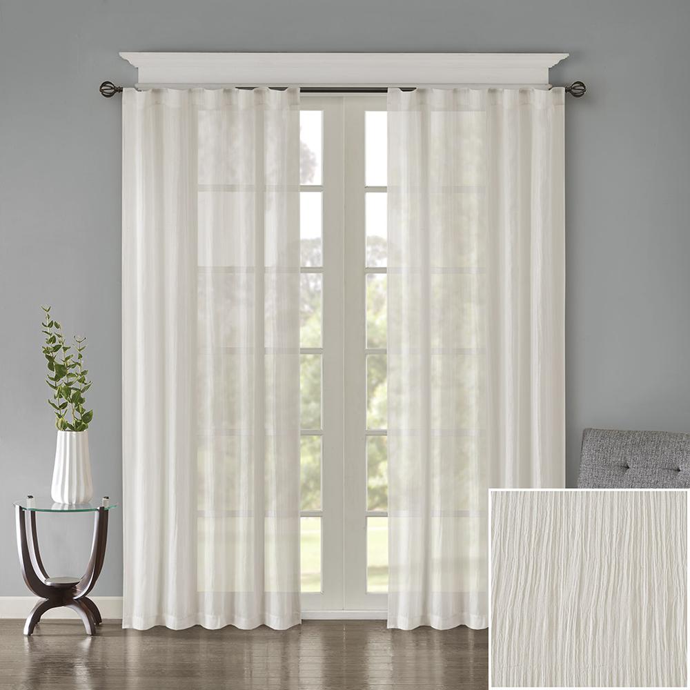 Solid Crushed Curtain Panel Pair. Picture 3