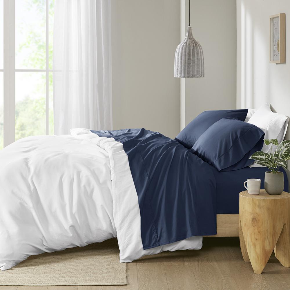 200 Thread Count Relaxed Cotton Percale Sheet Set. Picture 4