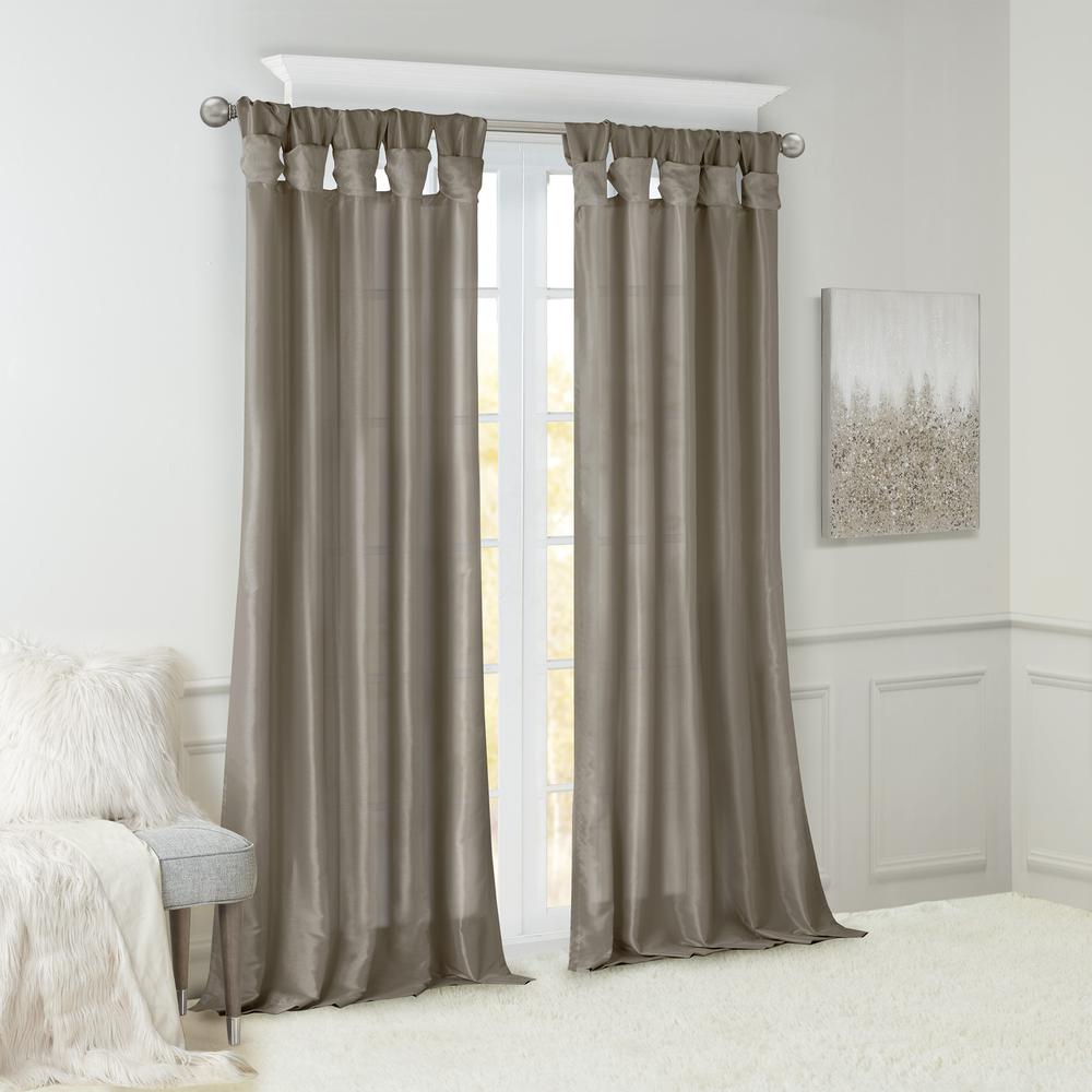 Twist Tab Lined Window Curtain Panel. Picture 3