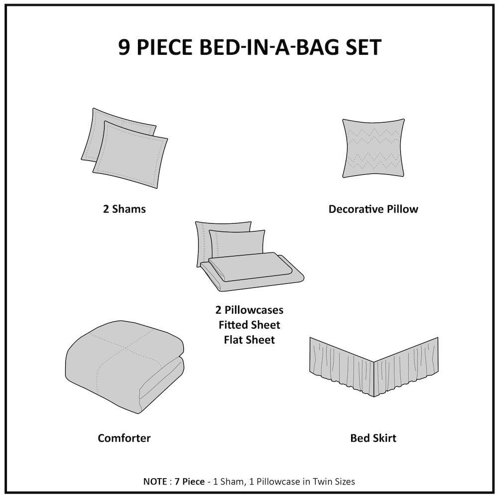 9 Piece Comforter Set with Cotton Bed Sheets. Picture 2