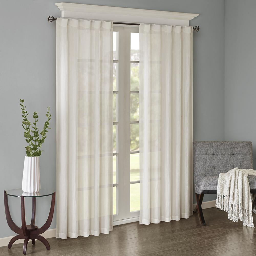 Solid Crushed Curtain Panel Pair. Picture 4