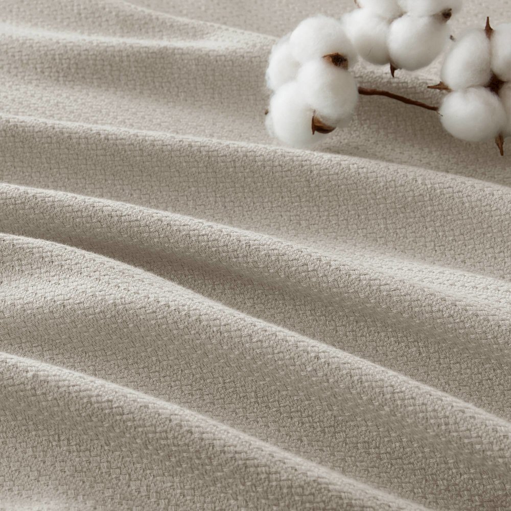 Liquid Cotton Blanket, Beige color. Picture 5
