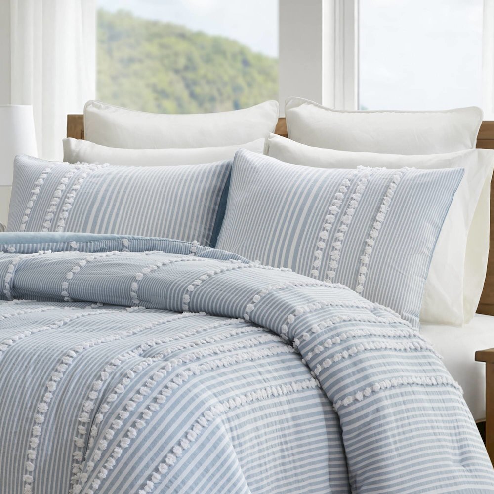 Anslee 3 Piece Cotton Yarn Dyed Comforter Set. Picture 3