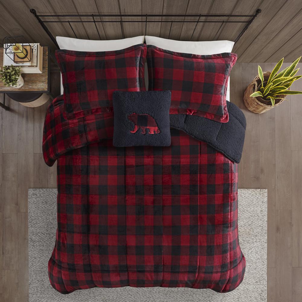 Plush to Sherpa Down Alternative Comforter Set. Picture 5