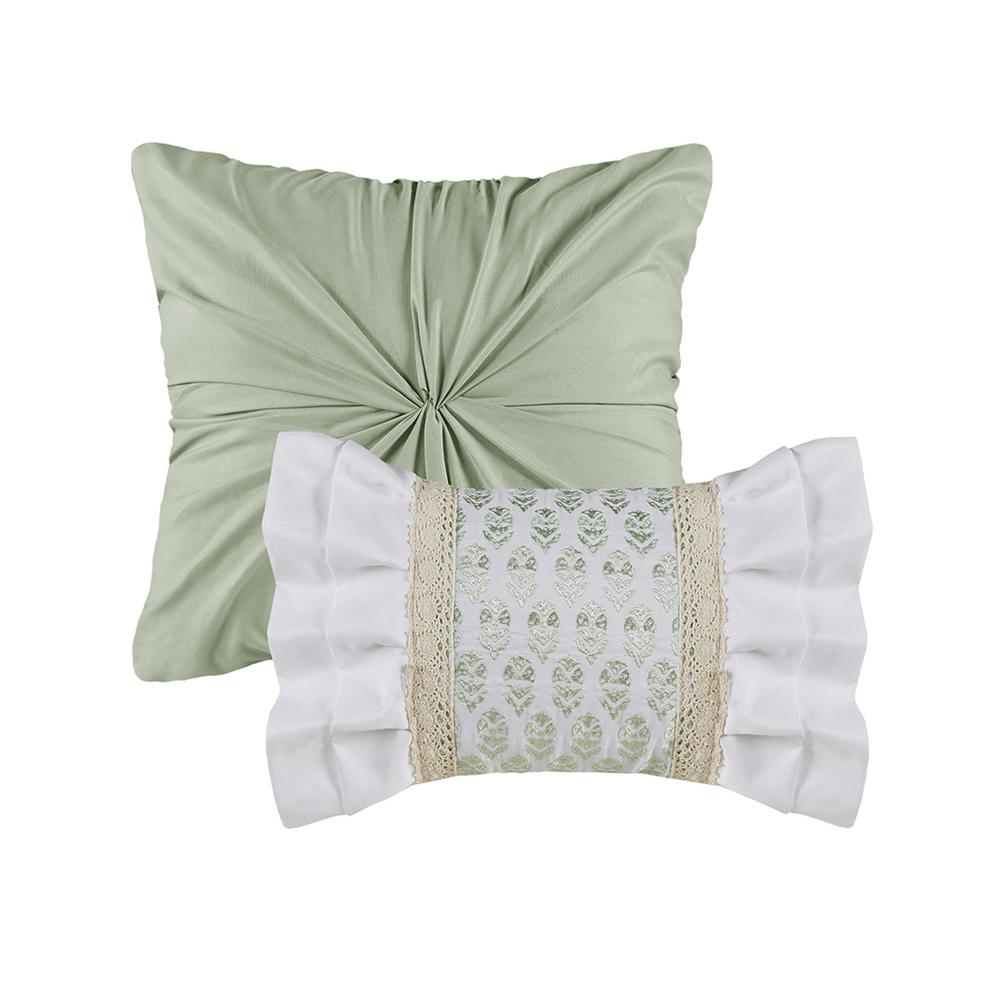 5 Piece Seersucker Comforter Set with Throw Pillows. Picture 3