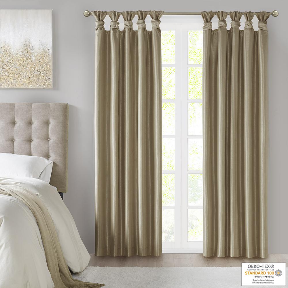 Twist Tab Total Blackout Window Curtain Panel. Picture 1