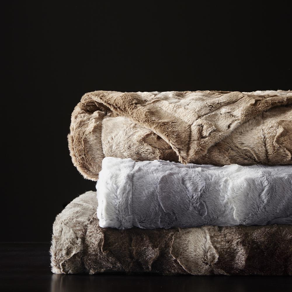 Faux Fur Oversized Bed Throw. Picture 3