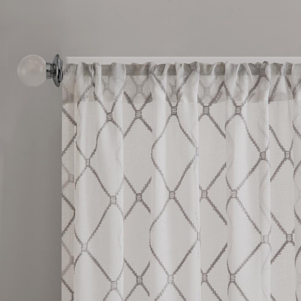 Diamond Sheer Window Curtain Panel. Picture 2