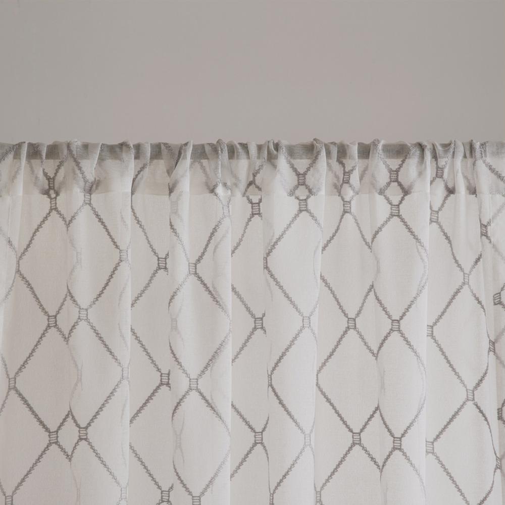 Diamond Sheer Window Curtain Panel. Picture 3