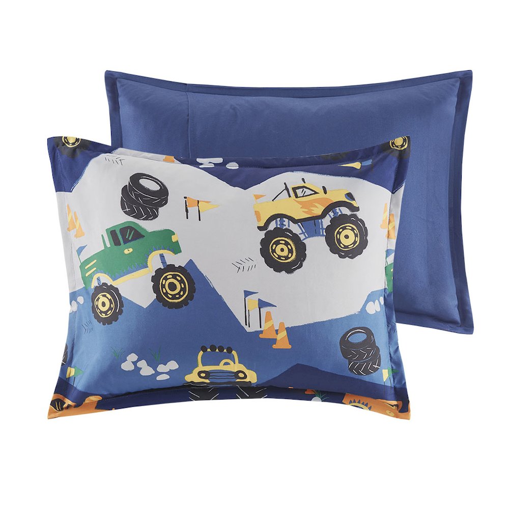 Nash Monster Truck Comforter Set, Blue color. Picture 3