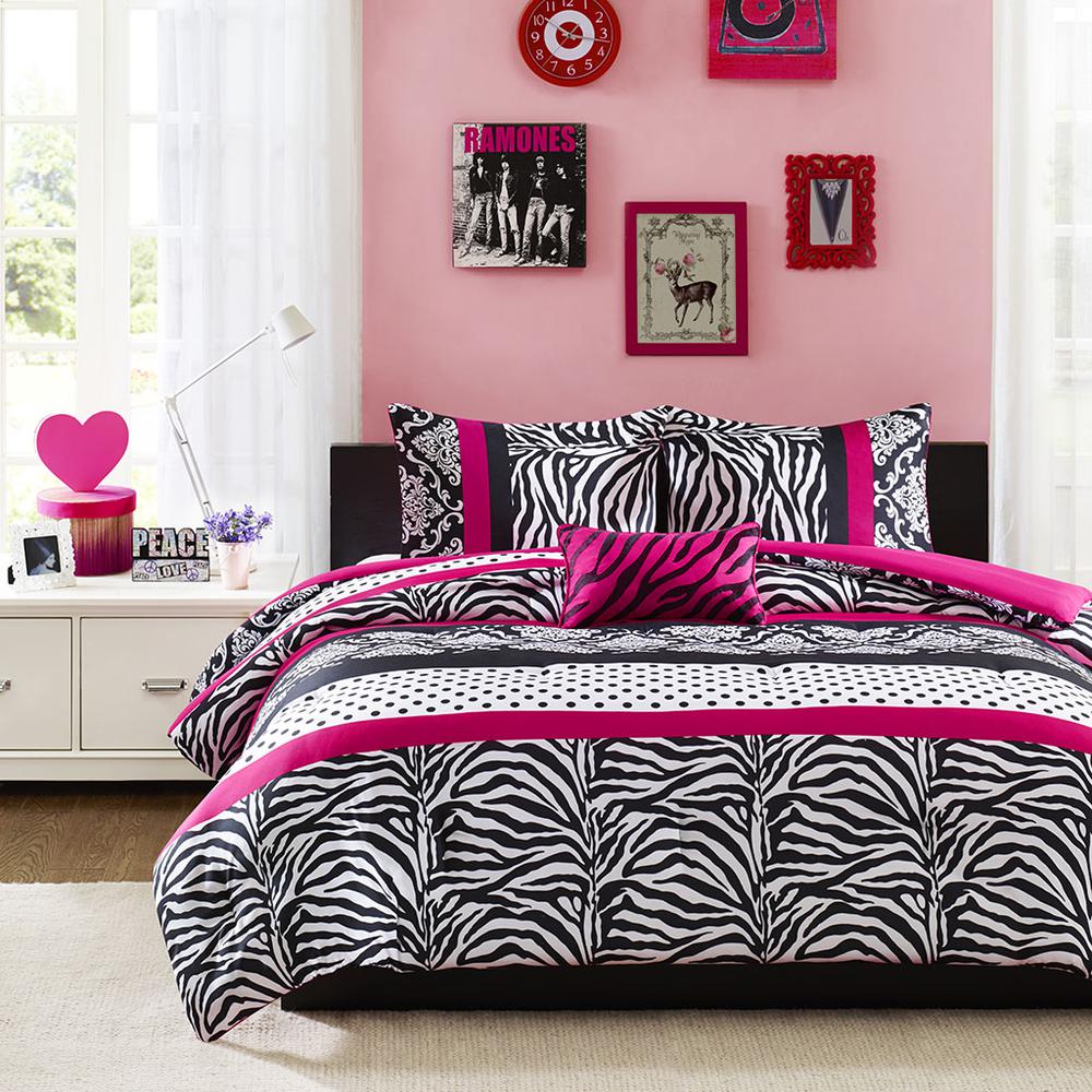 Reagan Comforter Set, Pink color. Picture 2