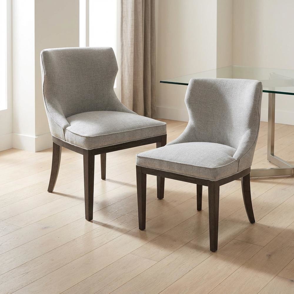 Mist Grey Dining Side Chairs with Contemporary Design and Comfort, Set of 2. Picture 8