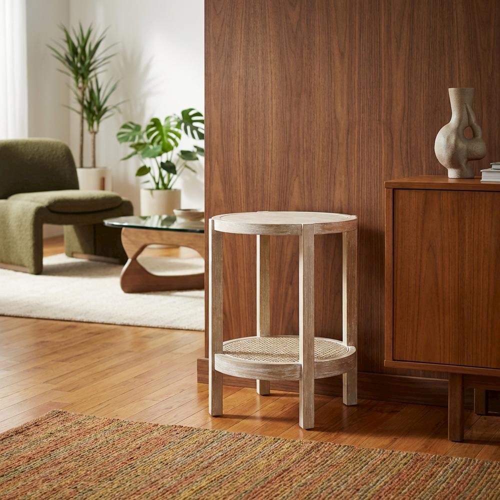 Round Accent Table with Smooth Surface and Sturdy Construction. Picture 3