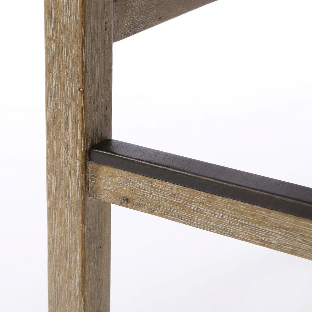Solid Wood Frame Cane Back Counter Stool with Woven Detail. Picture 7