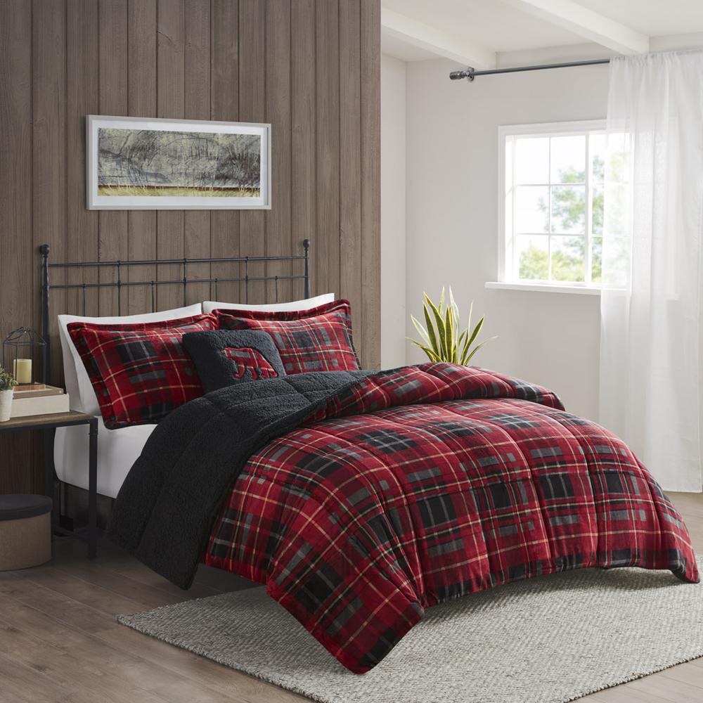 Plush to Sherpa Down Alternative Comforter Set. Picture 4
