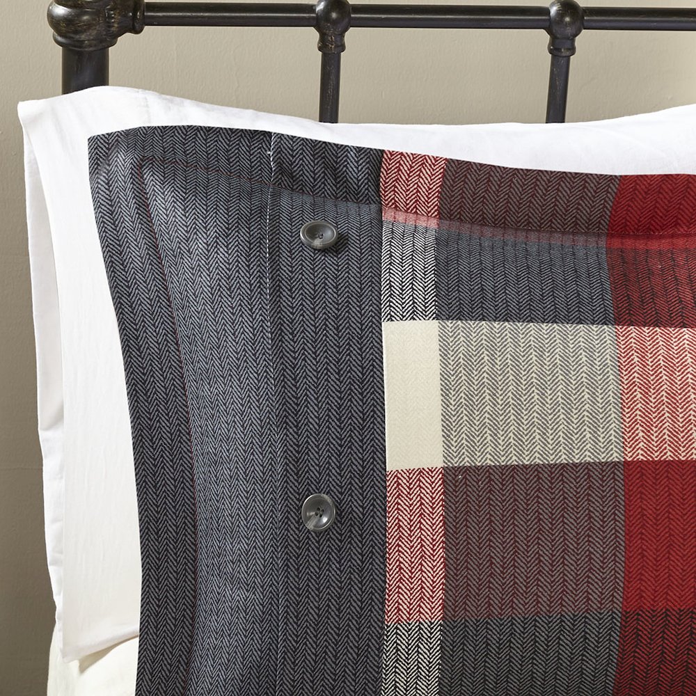 6 Piece Herringbone Duvet Cover Set. Picture 1