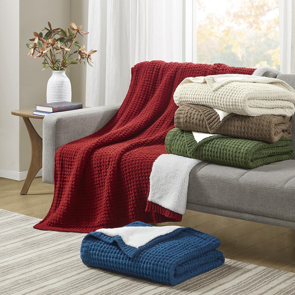 Waffle Knit Chenille Throw. Picture 2