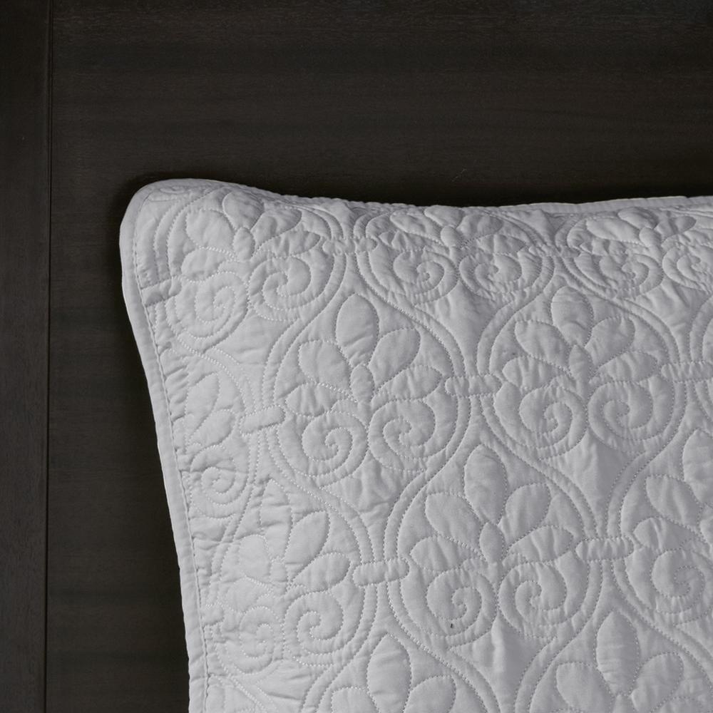 Quebec 3 Piece Reversible Bedspread Set, Grey color. Picture 1