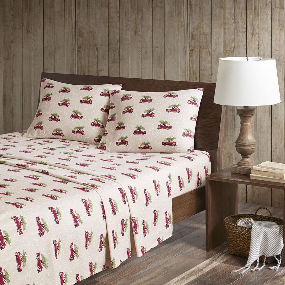 Flannel Sheet Set, Tan Cars color. Picture 4