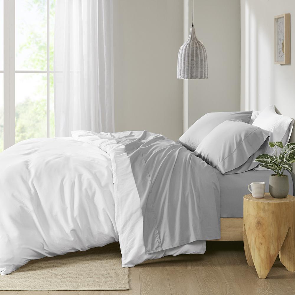 200 Thread Count Relaxed Cotton Percale Sheet Set. Picture 4