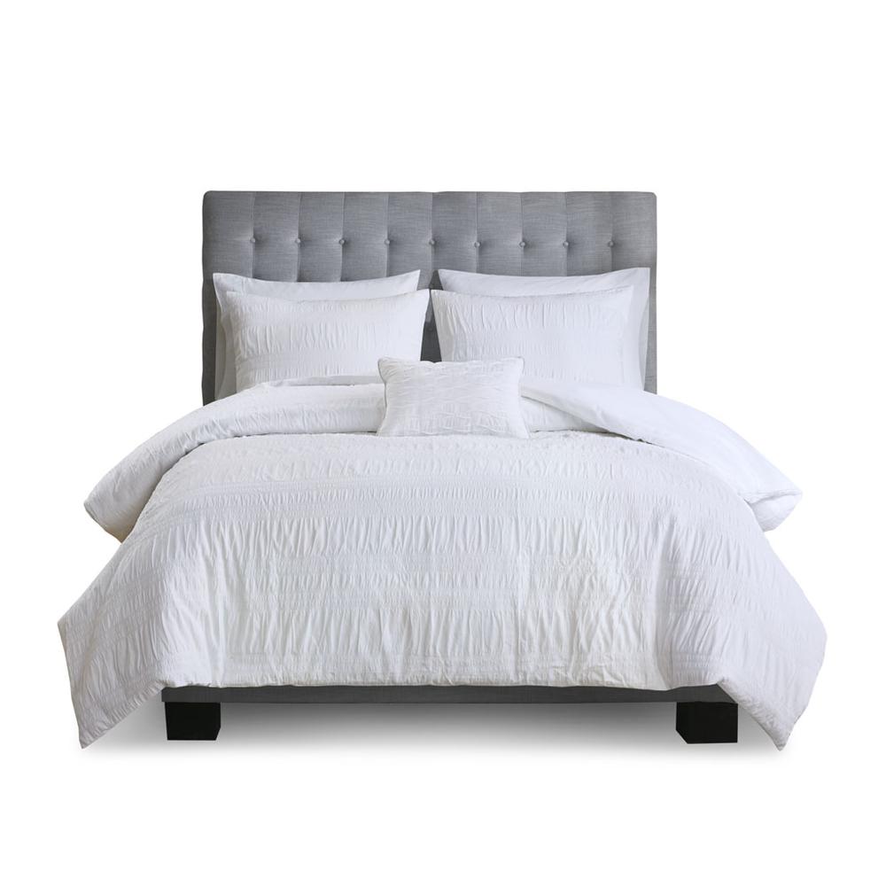 4 Piece Cotton Seersucker Duvet Cover Set. Picture 5
