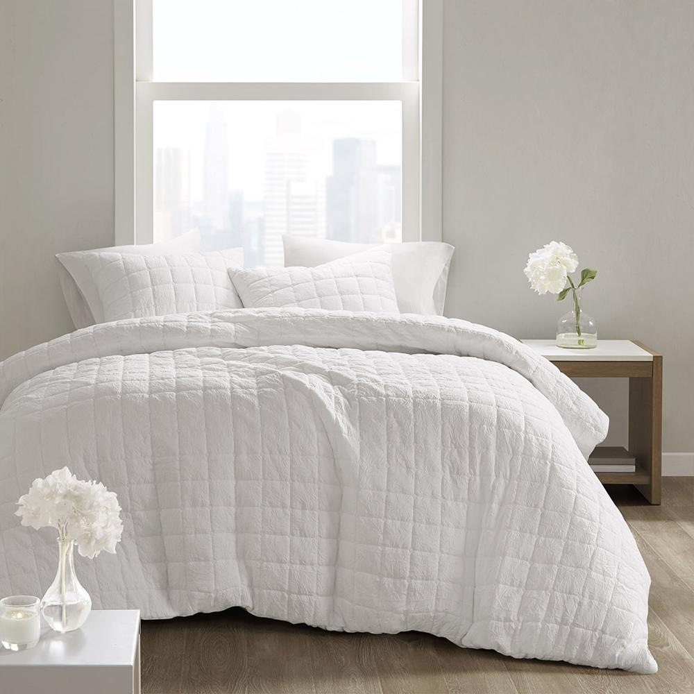 Cocoon 3 Piece Quilt Top Comforter Mini Set, White color. Picture 4