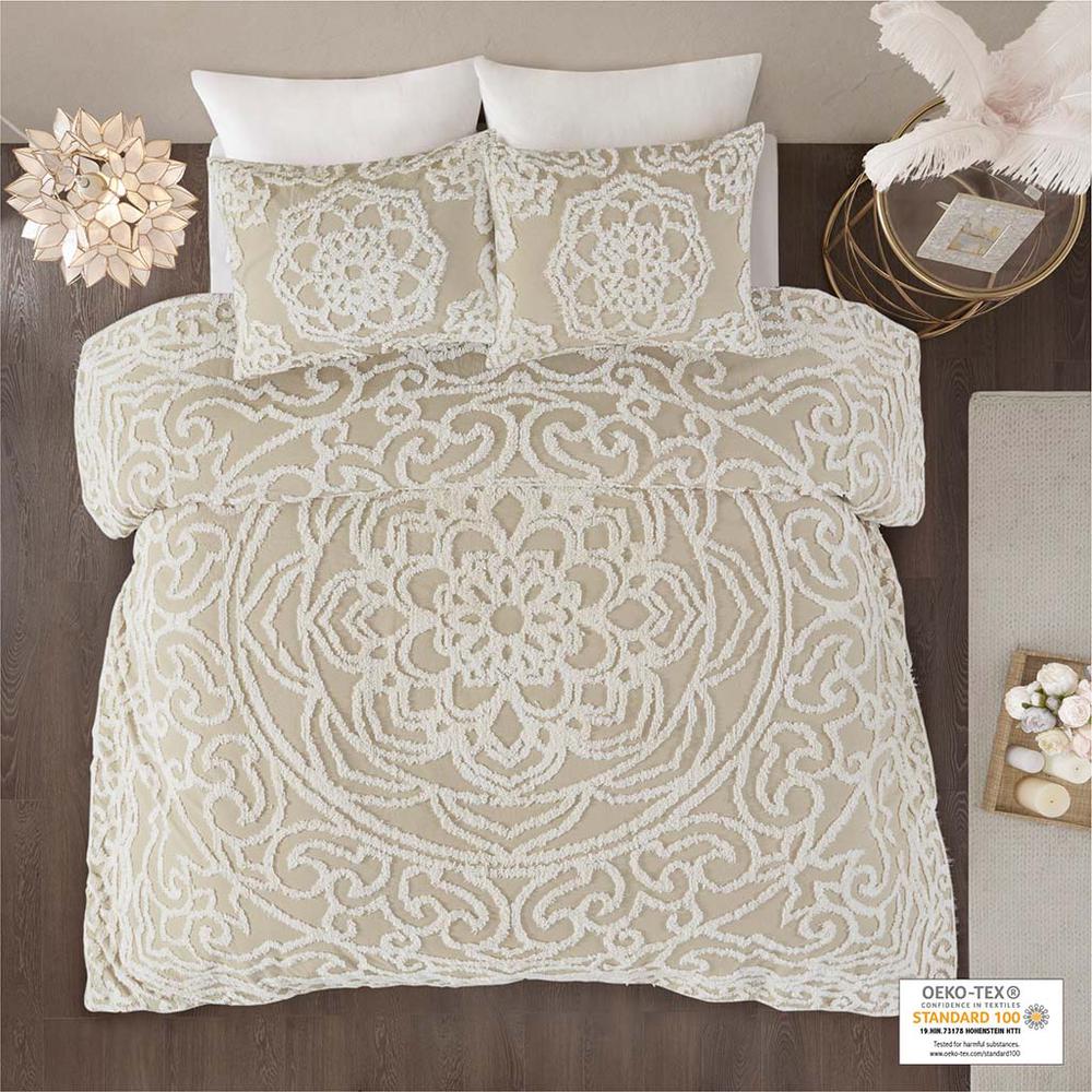 3 piece Tufted Cotton duvet cover set. Picture 4