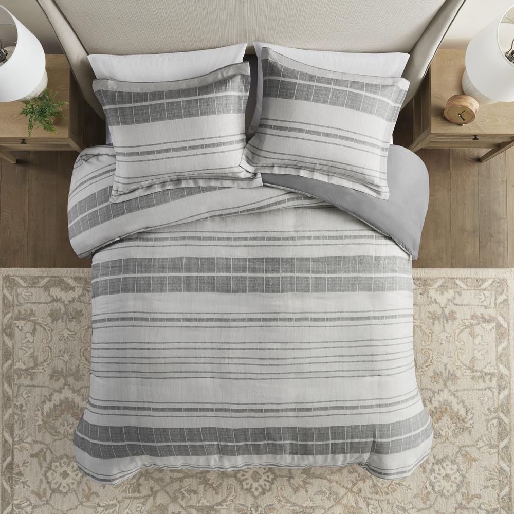 3 Piece Stripe Duvet Cover Set. Picture 4