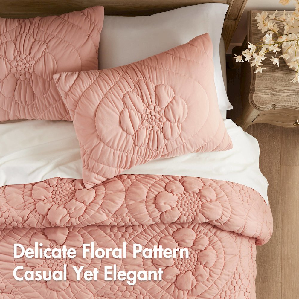 Elise Comforter Set, Pink color. Picture 5