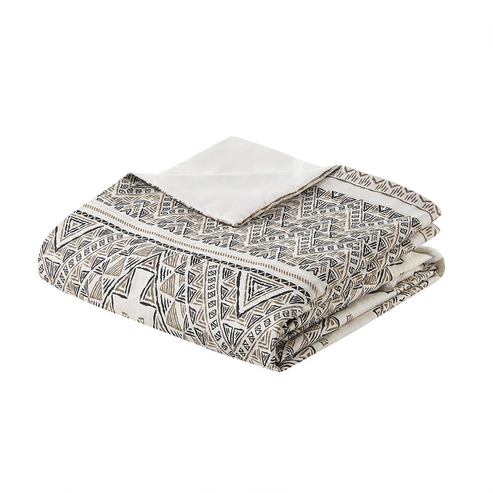 4 Piece Printed Duvet Cover Set with Throw Pillow. Picture 1