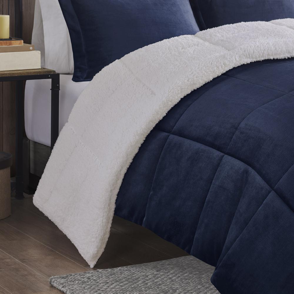 Plush to Sherpa Down Alternative Comforter Set. Picture 5