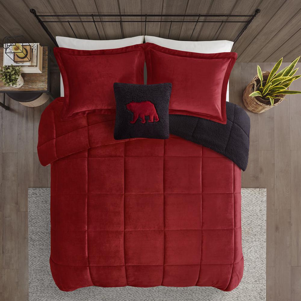 Plush to Sherpa Down Alternative Comforter Set. Picture 3