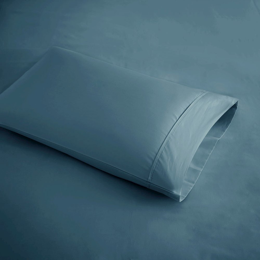 600 Thread Count Cooling Cotton Blend 4 PC Sheet Set, Teal color. Picture 1