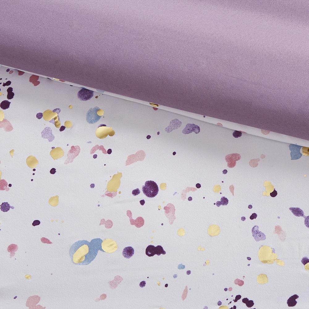 Metallic Printed and Pintucked Duvet Cover Set. Picture 2