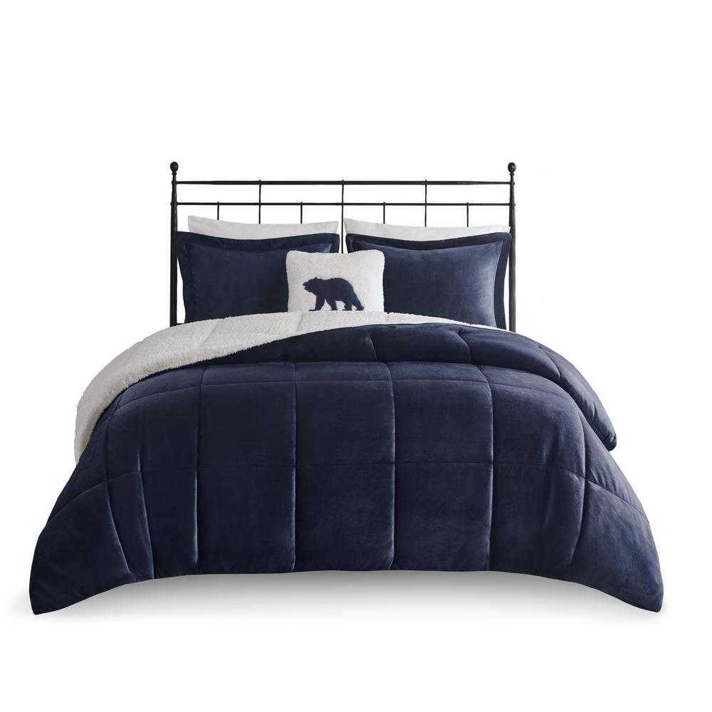 Plush to Sherpa Down Alternative Comforter Set. Picture 2
