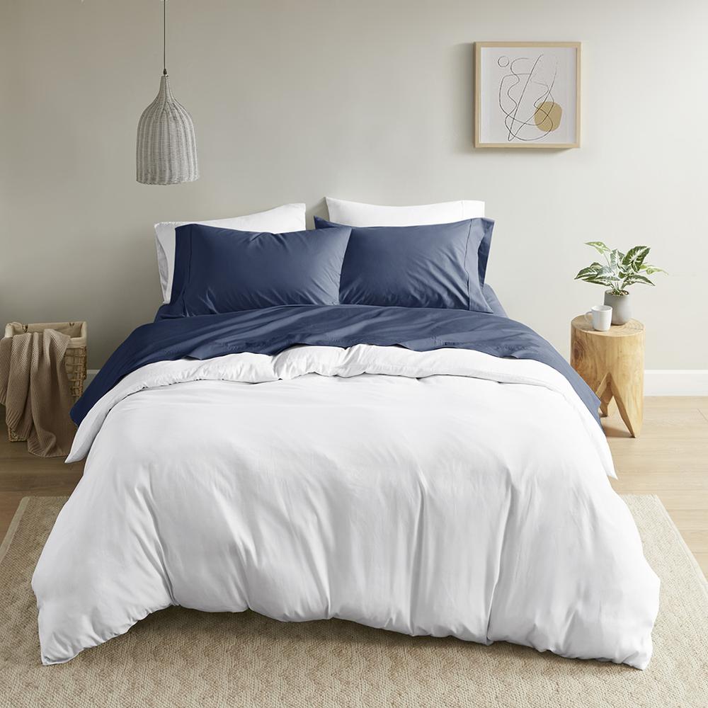 200 Thread Count Relaxed Cotton Percale Sheet Set. Picture 3