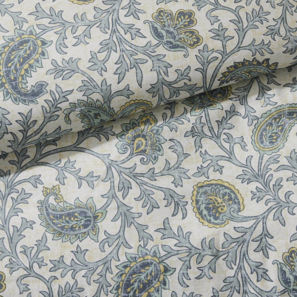 Dawn 9 Piece Cotton Percale Comforter Set, Aqua color. Picture 2