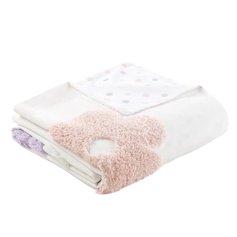 Floral Reversible Tufted Chenille Duvet Cover Set. Picture 2
