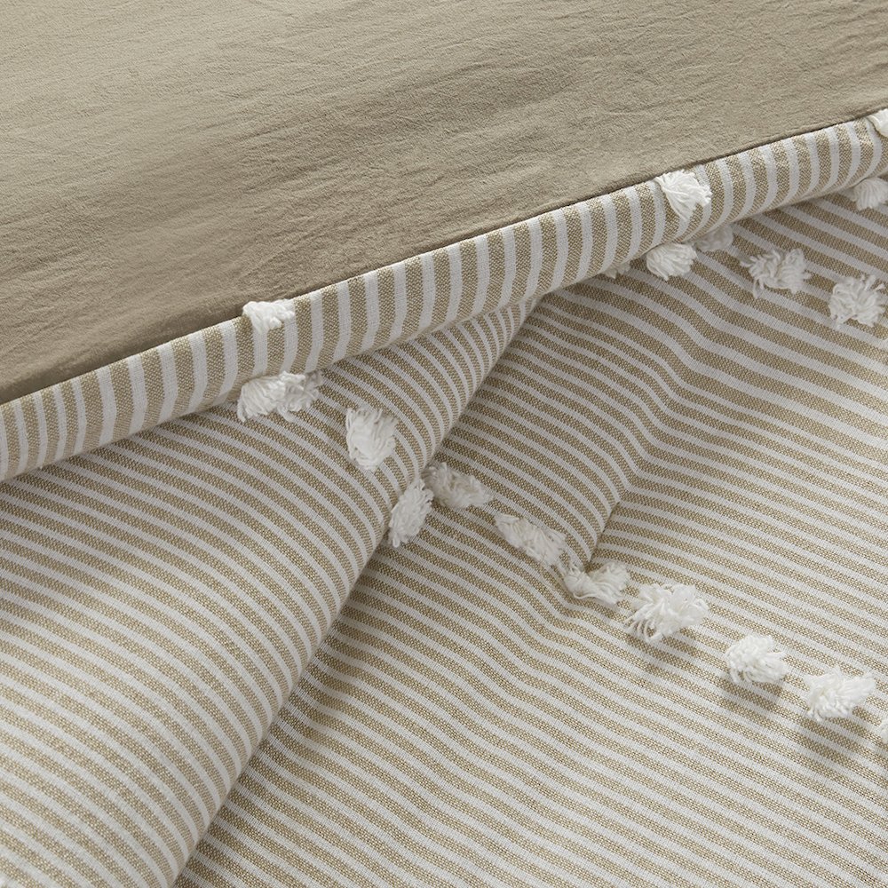 3 Piece Cotton Yarn Dyed Comforter Set. Picture 2
