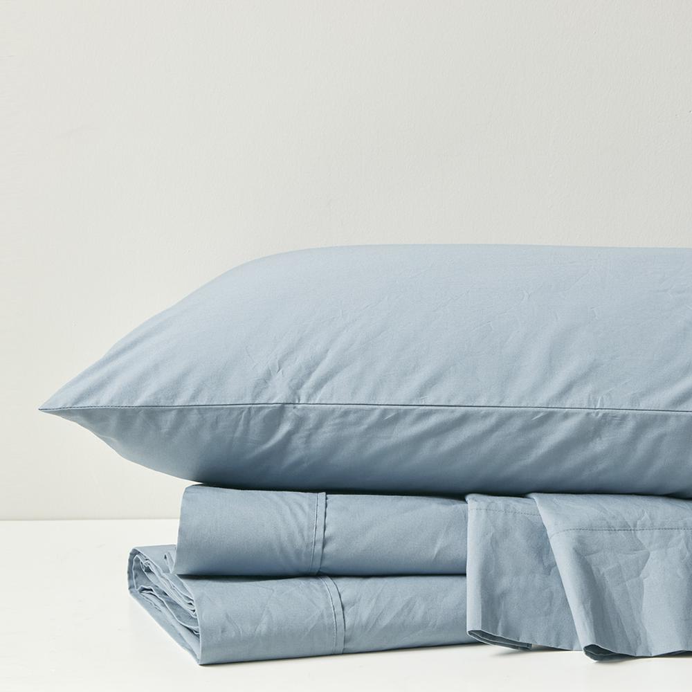200 Thread Count Relaxed Cotton Percale Sheet Set. Picture 2