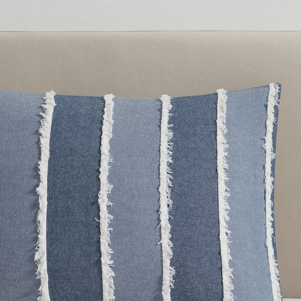 Shay 3 Piece Striped Cotton Comforter Set. Picture 2