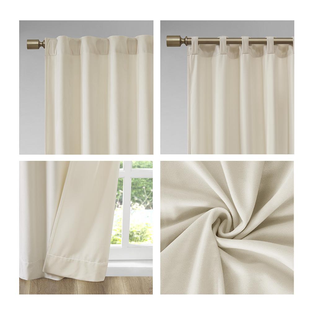 Metallic Printed Poly Velvet Rod Pocket/Back Tab Window Panel Pair. Picture 1