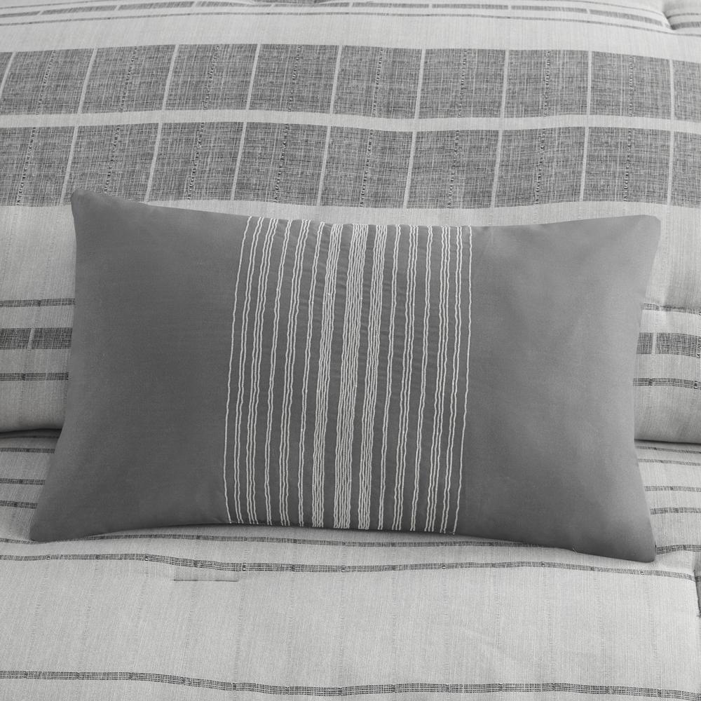 4 Piece Stripe Comforter Set with Throw Pillow. Picture 4