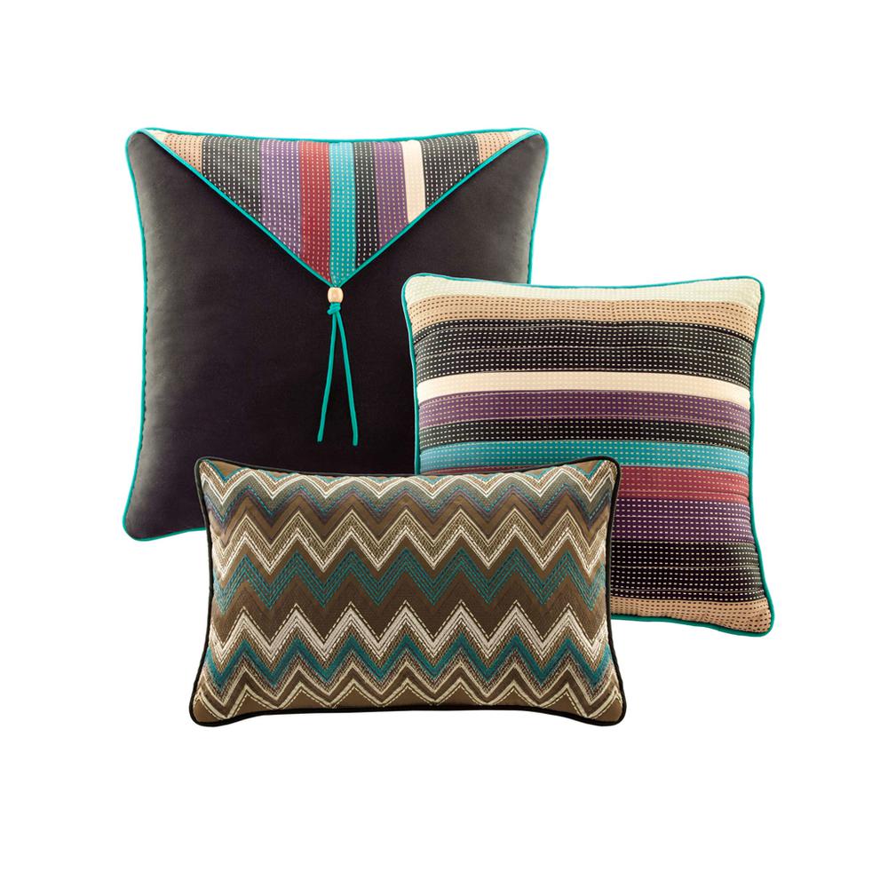 Yosemite Reversible Quilt Set with Throw Pillows, Multi color. Picture 2