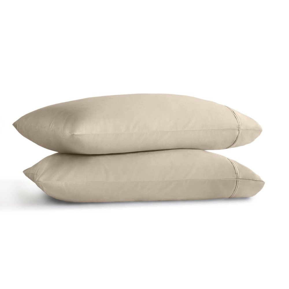 Sateen Pillowcase Set, Linen color. Picture 1