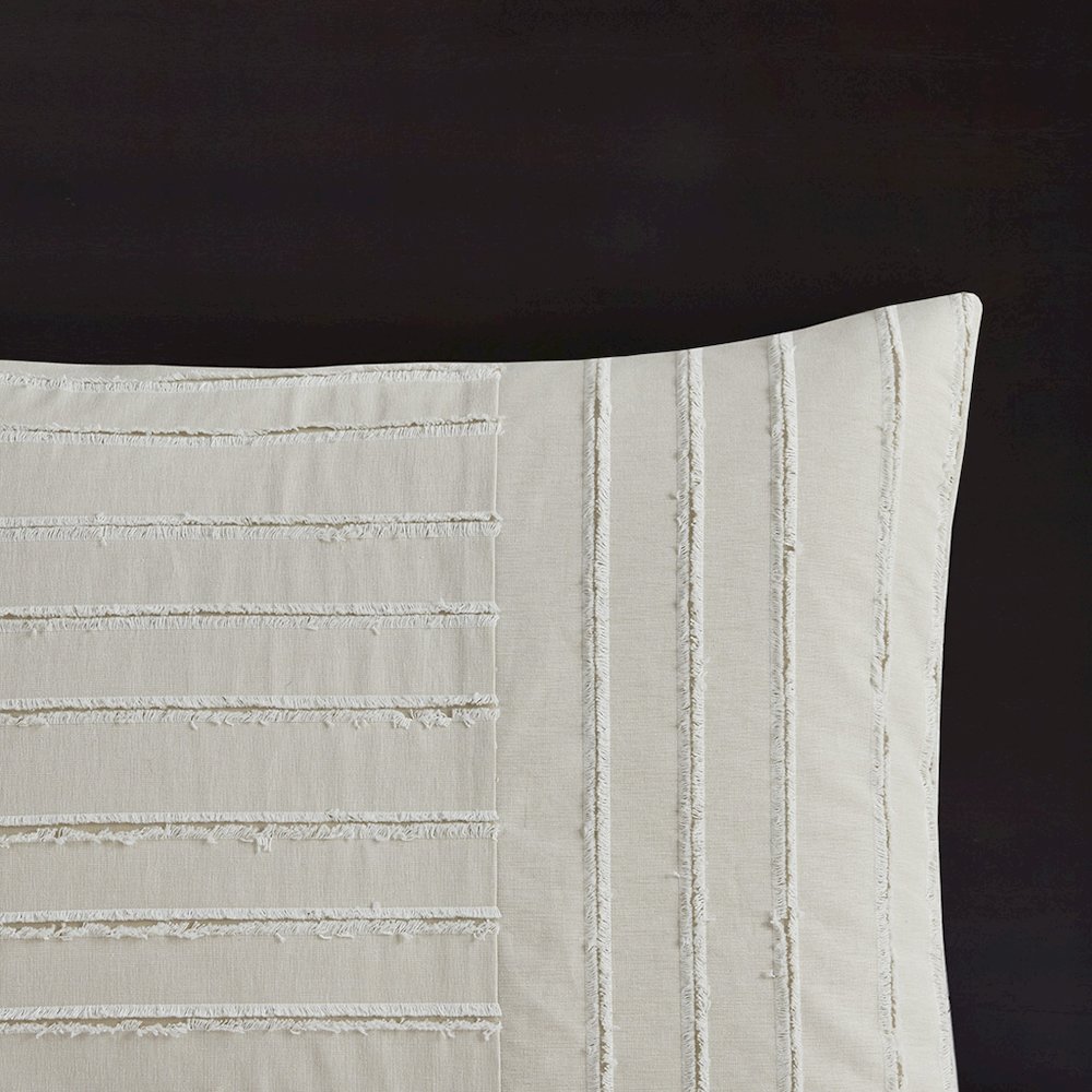 Oversized Cotton Clipped Jacquard Comforter Set with Euro Shams. Picture 2