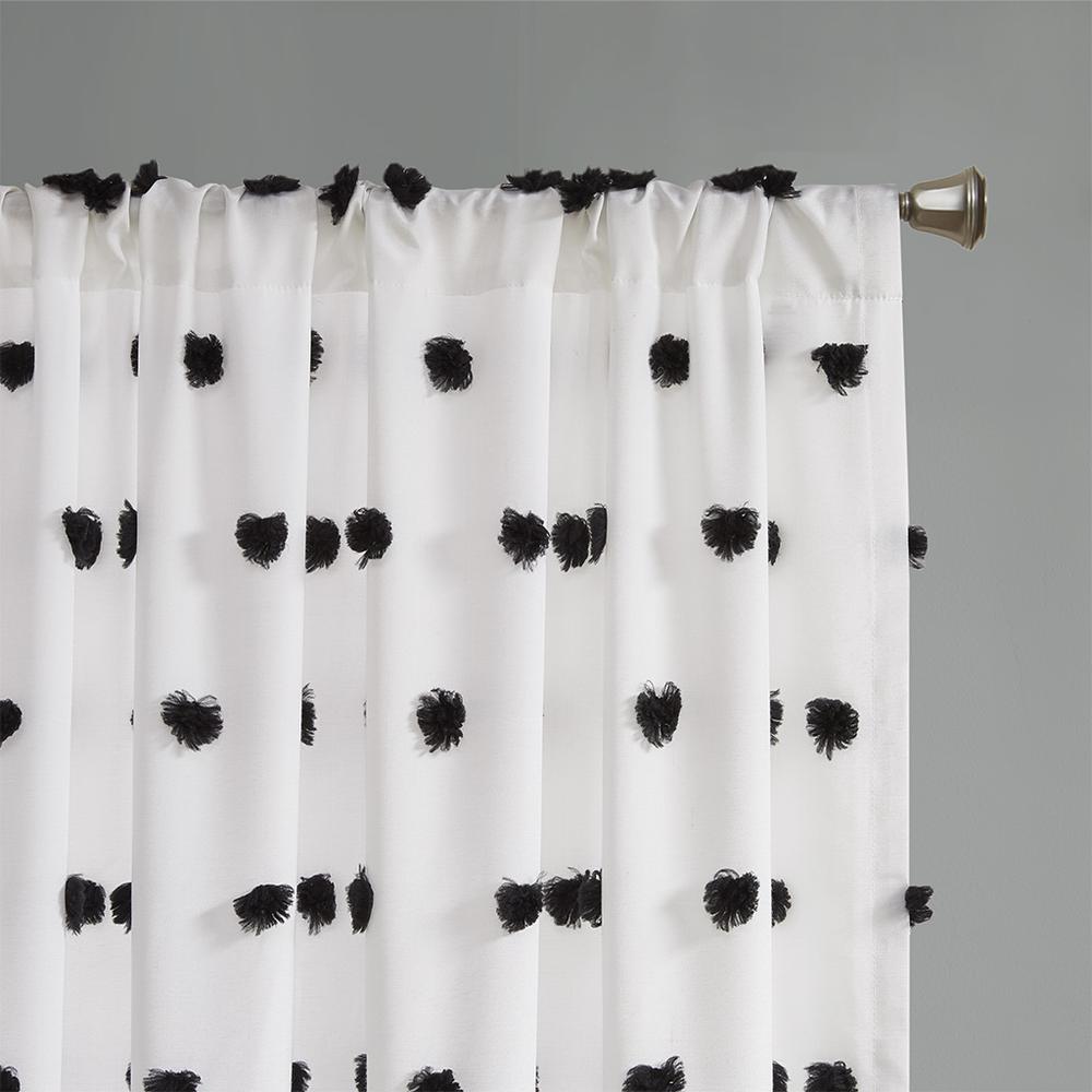 Pom Pom Embellished Curtain Panel. Picture 1